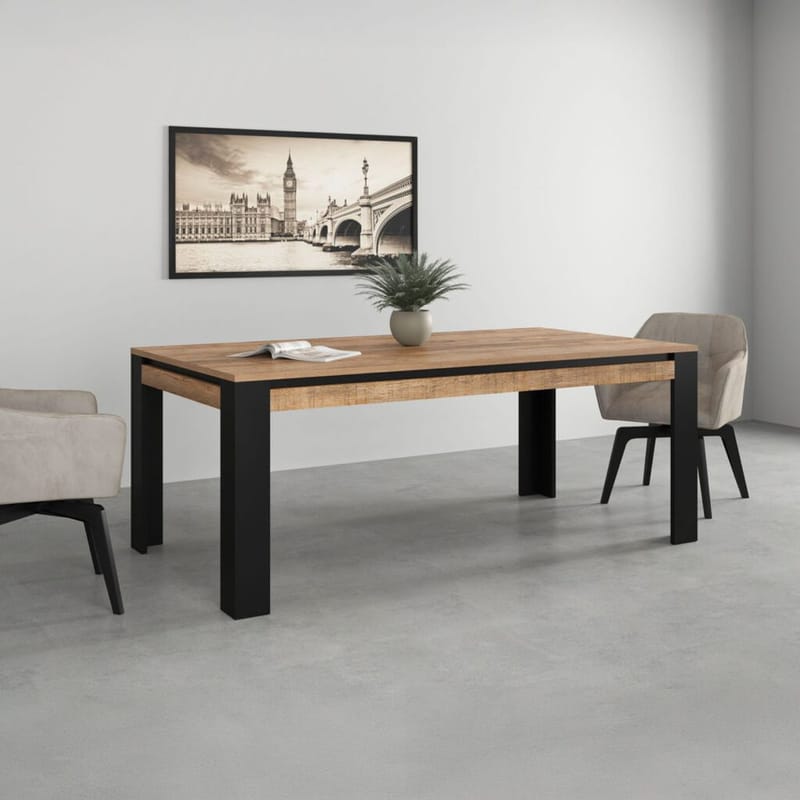 Tudor Rektangulärt Matbord 195 cm i Trä - Svart|Brun - Möbler - Bord & matgrupper - Matbord & köksbord