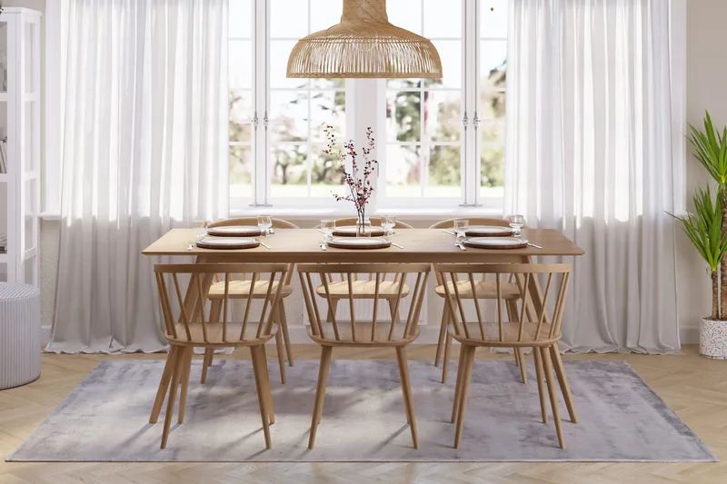 Tyrö Matgrupp med 6 st Tyrö Karmstolar - Oak/Oak - Möbler - Bord & matgrupper - Matgrupper