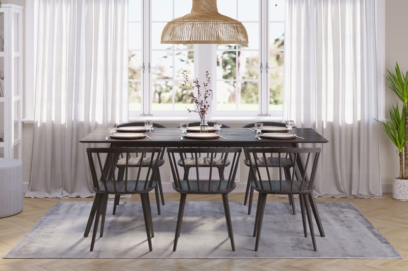 Tyrö Matgrupp med 6 st Tyrö Karmstolar - Smoked Oak/Smoked Oak - Möbler - Bord & matgrupper - Matgrupper