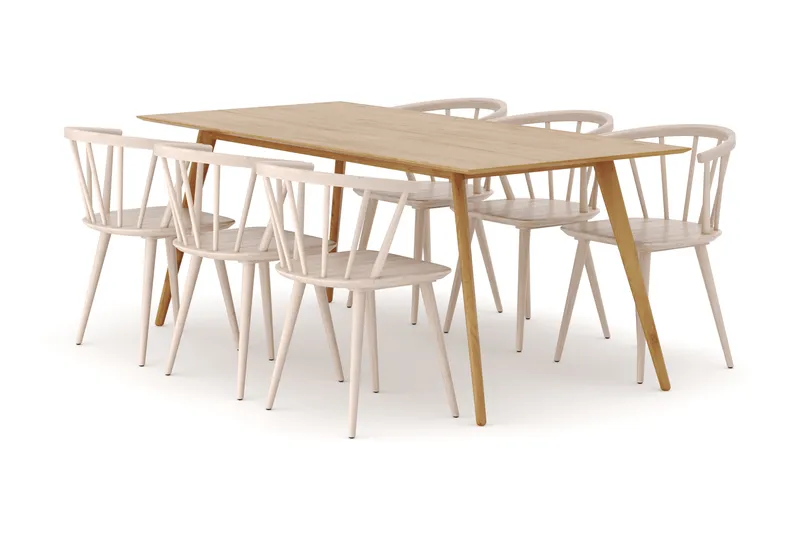 Tyrö Matgrupp med 6 st Tyrö Karmstolar - Möbler - Bord & matgrupper - Matgrupper