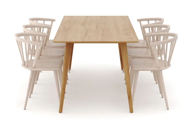 Tyrö Matgrupp med 6 st Tyrö Karmstolar - Möbler - Bord & matgrupper - Matgrupper