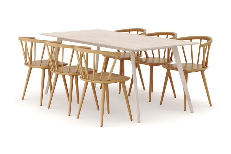 Tyrö Matgrupp med 6 st Tyrö Karmstolar - Möbler - Bord & matgrupper - Matgrupper