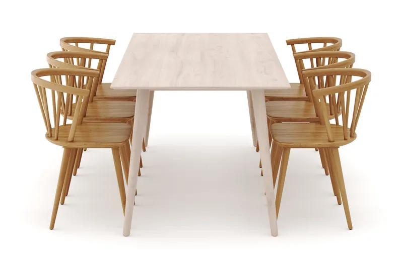 Tyrö Matgrupp med 6 st Tyrö Karmstolar - Möbler - Bord & matgrupper - Matgrupper