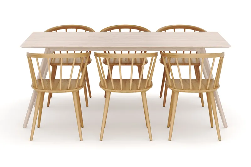 Tyrö Matgrupp med 6 st Tyrö Karmstolar - Möbler - Bord & matgrupper - Matgrupper