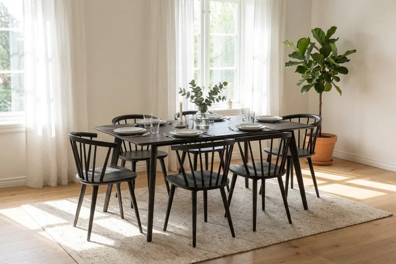 Tyrö Rektangulär Matbord & köksbord 190 cm x 90 cm Askträ - Rökt ek - Möbler - Bord & matgrupper - Matbord & köksbord