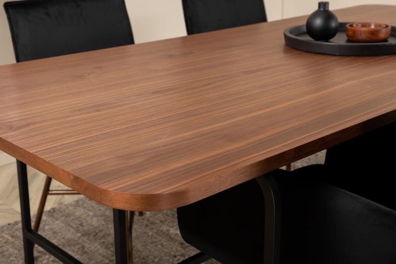 Unos Matgrupp 200 cm Rektangulär med 4 Petra stolar - Svart - Möbler - Bord & matgrupper - Matgrupper