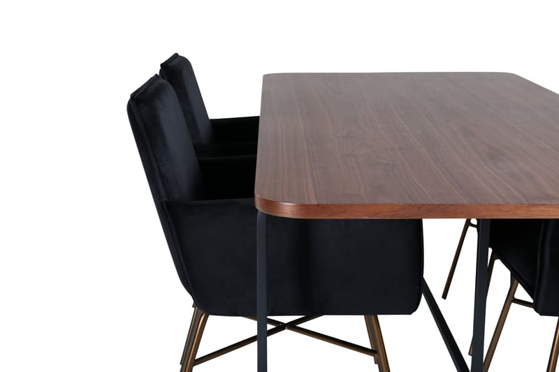 Unos Matgrupp 200 cm Rektangulär med 4 Petra stolar - Svart - Möbler - Bord & matgrupper - Matgrupper