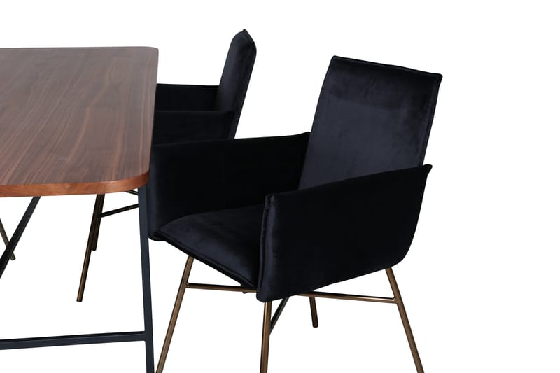 Unos Matgrupp 200 cm Rektangulär med 4 Petra stolar - Svart - Möbler - Bord & matgrupper - Matgrupper