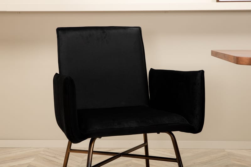 Unos Matgrupp 200 cm Rektangulär med 4 Petra stolar - Svart - Möbler - Bord & matgrupper - Matgrupper