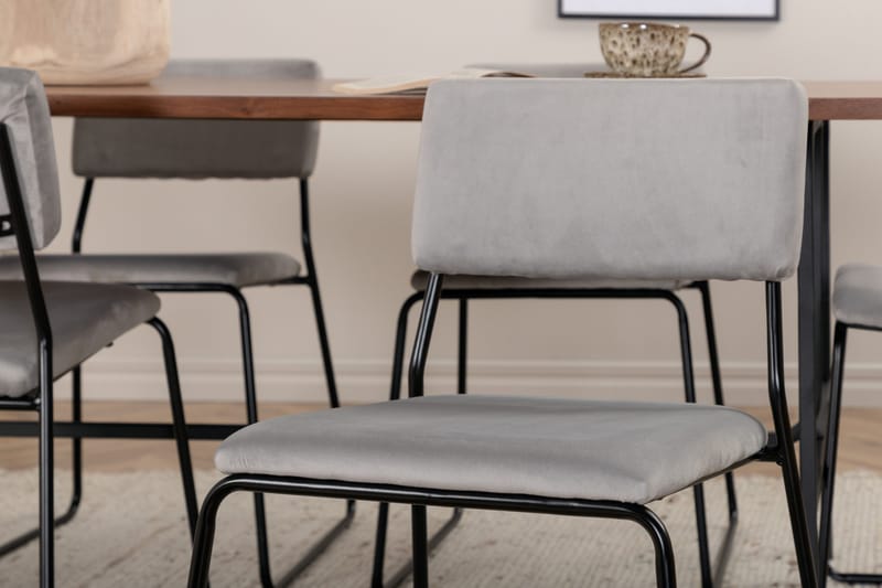 Unos Matgrupp 200 cm Rektangulär med 6 Kenth stolar - Svart - Möbler - Bord & matgrupper - Matgrupper