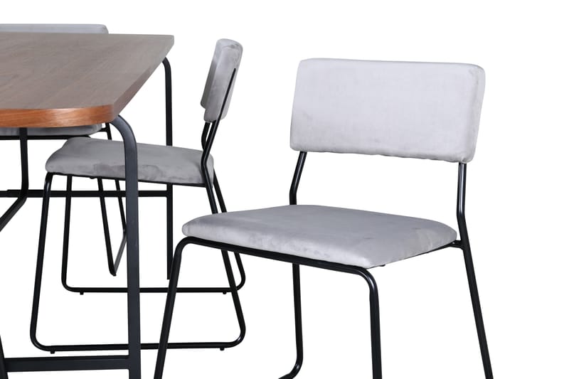 Unos Matgrupp 200 cm Rektangulär med 6 Kenth stolar - Svart - Möbler - Bord & matgrupper - Matgrupper