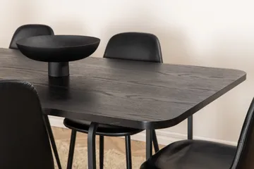Unos Matgrupp 200 cm Rektangulär med 6 Polar stolar - Svart - Möbler - Bord & matgrupper - Matgrupper