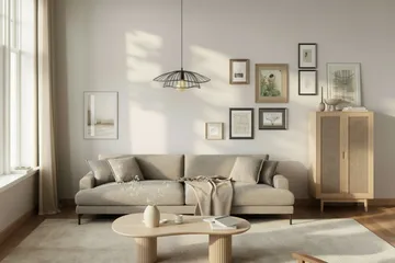 Uppveda Asymmetriskt Soffbord 130x70 cm med Travertinutseende - Beige - Möbler - Bord & matgrupper - Soffbord