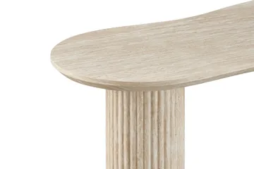 Uppveda Asymmetriskt Soffbord 130x70 cm med Travertinutseende - Beige - Möbler - Bord & matgrupper - Soffbord