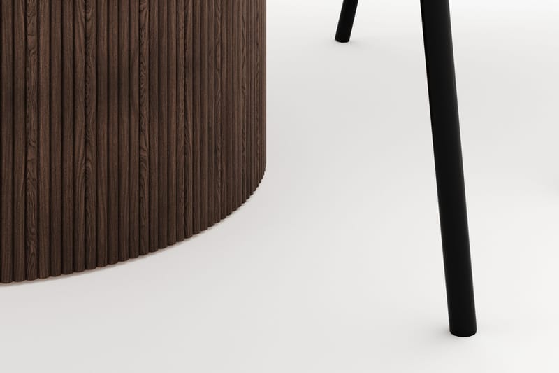 Uppveda Matbord 120 cm Rund med 4 Berit Stolar - Brun - Möbler - Bord & matgrupper - Matgrupper