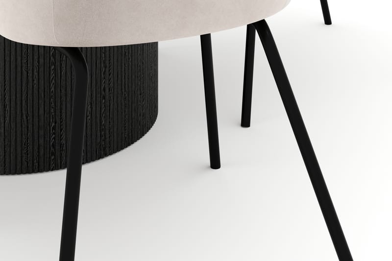 Uppveda Matbord 120 cm Rund med 4 Berit Stolar - Svart/Vit - Möbler - Bord & matgrupper - Matgrupper
