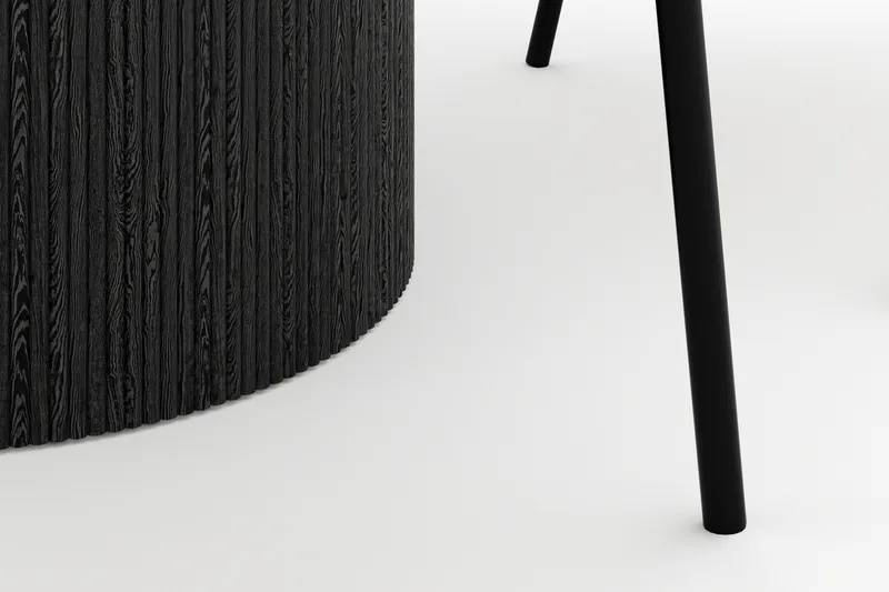 Uppveda Matbord 120 cm Rund med 4 Berit Stolar - Svart/Vit - Möbler - Bord & matgrupper - Matgrupper