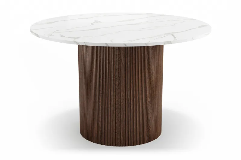 Uppveda Matbord 120 cm Rund med 4 Gemmiano Stolar - Brun - Möbler - Bord & matgrupper - Matgrupper