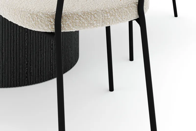 Uppveda Matbord 120 cm Rund med 4 Gemmiano Stolar - Svart/Vit - Möbler - Bord & matgrupper - Matgrupper