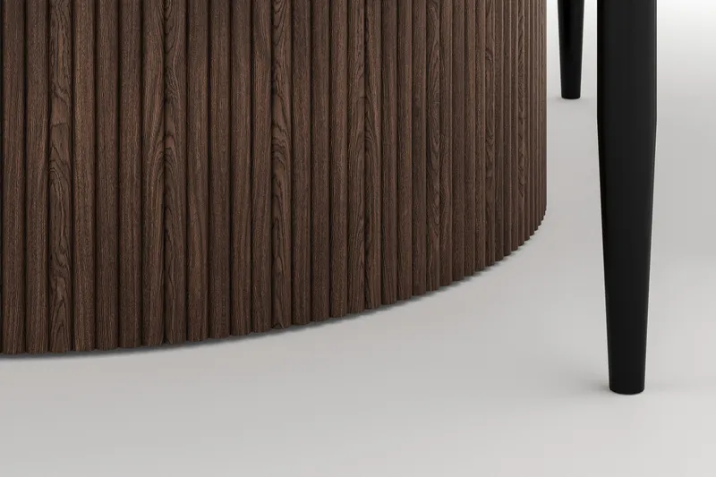 Uppveda Matbord 120 cm Rund med 4 Sawako Stolar - Brun - Möbler - Bord & matgrupper - Matgrupper