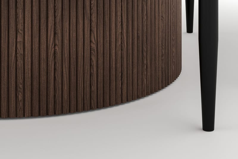 Uppveda Matbord 120 cm Rund med 4 Sawako Stolar - Brun - Möbler - Bord & matgrupper - Matgrupper