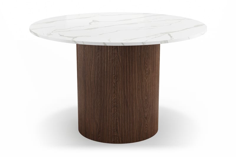 Uppveda Matbord 120 cm Rund med 4 Sawako Stolar - Brun - Möbler - Bord & matgrupper - Matgrupper