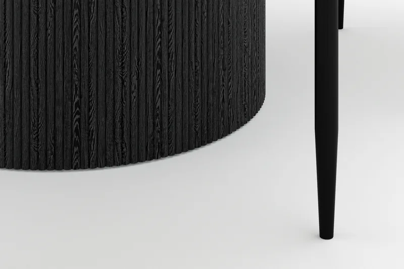 Uppveda Matbord 120 cm Rund med 4 Sawako Stolar - Svart/Vit - Möbler - Bord & matgrupper - Matgrupper