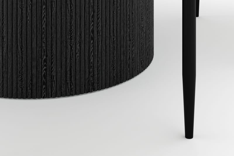 Uppveda Matbord 120 cm Rund med 4 Sawako Stolar - Svart/Vit - Möbler - Bord & matgrupper - Matgrupper