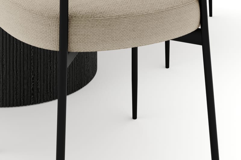 Uppveda Matbord 120 cm Rund med 4 Sawako Stolar - Svart/Vit - Möbler - Bord & matgrupper - Matgrupper