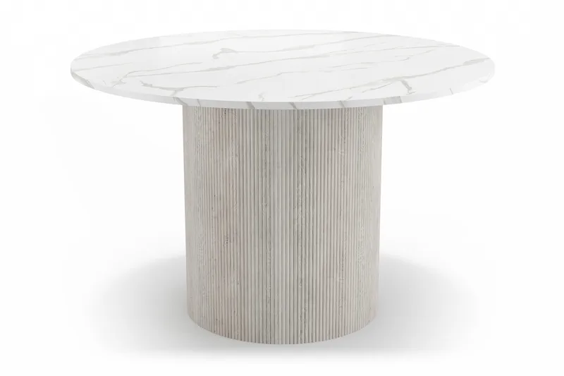 Uppveda Matbord 120 cm Rund med 4 Sawako Stolar - Vit - Möbler - Bord & matgrupper - Matgrupper