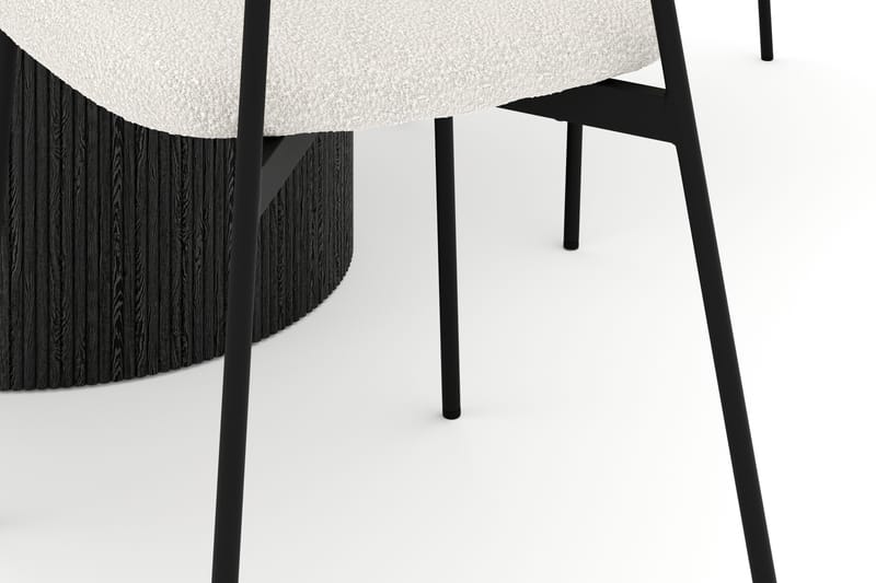 Uppveda Matbord 120 cm Rund med 4 st Lowe Matstol|Bouclear - Svart/Vit - Möbler - Bord & matgrupper - Matgrupper