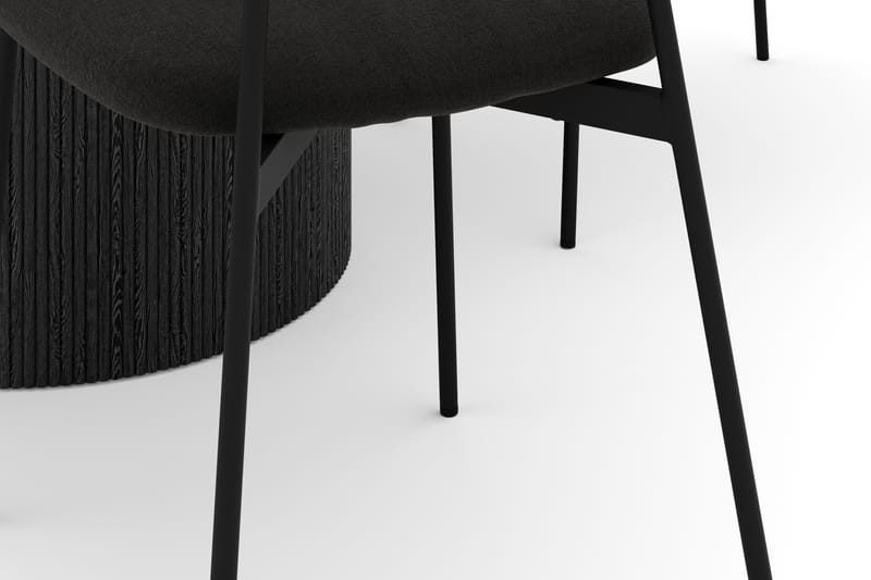 Uppveda Matbord 120 cm Rund med 4 st Lowe Matstol|Svartar - Svart/Vit - Möbler - Bord & matgrupper - Matgrupper