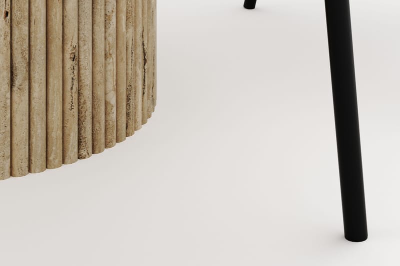 Uppveda Matbord Runt 120 cm med 4 Berit Stolar - Beige - Möbler - Bord & matgrupper - Matgrupper