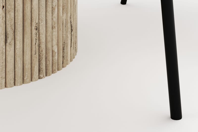 Uppveda Matbord Runt 120 cm med 4 Berit Stolar - Beige - Möbler - Bord & matgrupper - Matgrupper