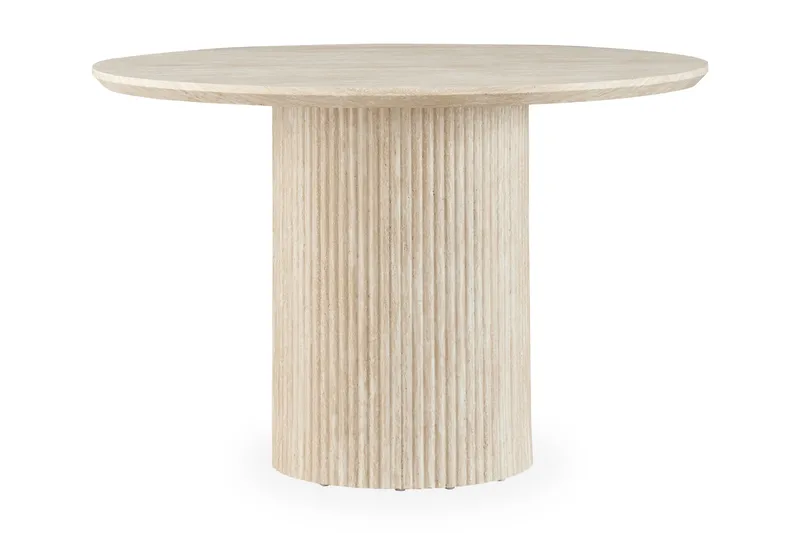 Uppveda Matbord Runt 120 cm Travertin utseende - Beige - Möbler - Bord & matgrupper - Matbord & köksbord