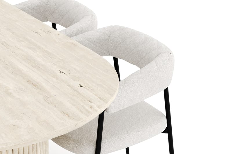 Uppveda Matgrupp 180 cm Oval med 4 Ayana Matstolar - Travetin - Möbler - Bord & matgrupper - Matgrupper