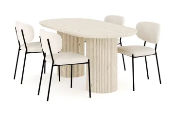 Uppveda Matgrupp 180 cm Oval med 4 Gemmiano Matstolar - Travetin - Möbler - Bord & matgrupper - Matgrupper