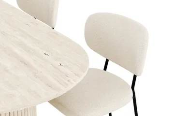 Uppveda Matgrupp 180 cm Oval med 4 Gemmiano Matstolar - Travetin - Möbler - Bord & matgrupper - Matgrupper