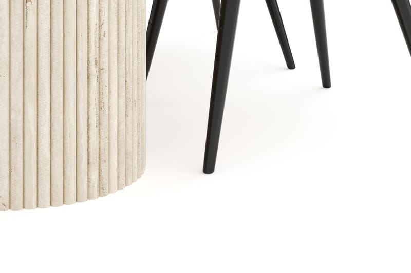 Uppveda Matgrupp 180 cm Oval med 4 Valeri Sammetsstolar - Travetin - Möbler - Bord & matgrupper - Matgrupper