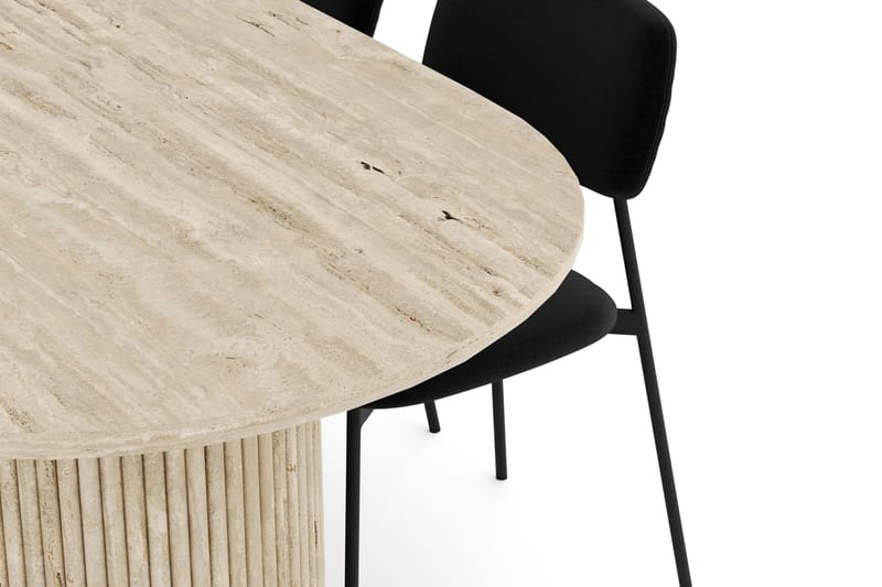 Uppveda Matgrupp 180 cm Oval Travertin med 4 Lowe Matstolar - Travertin - Möbler - Bord & matgrupper - Matgrupper