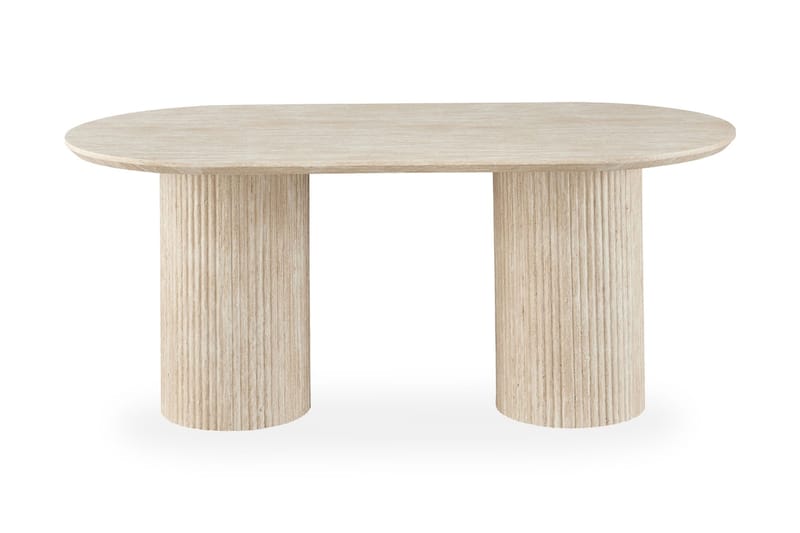 Uppveda Ovalt Matbord 180x90 cm med 4 Sawako Greige Stolar - Travertin/Greige - Möbler - Bord & matgrupper - Matgrupper
