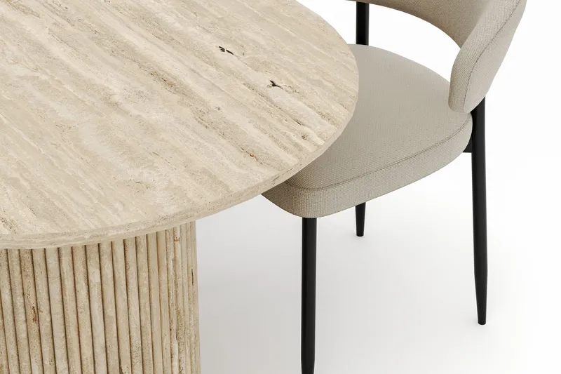 Uppveda Ovalt Matbord 180x90 cm med 4 Sawako Stolar - Beige - Möbler - Bord & matgrupper - Matgrupper