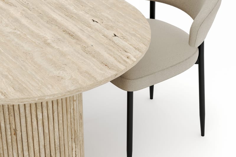 Uppveda Ovalt Matbord 180x90 cm med 4 Sawako Stolar - Beige - Möbler - Bord & matgrupper - Matgrupper