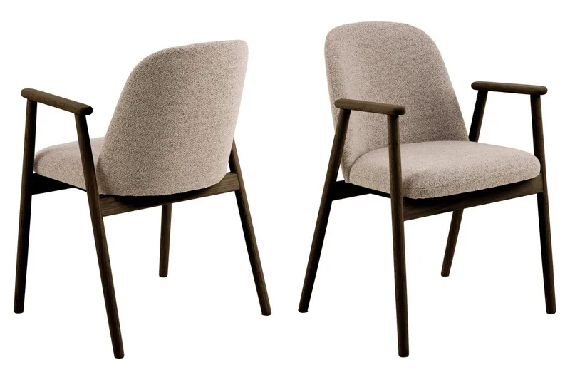 Uppveda Runt Matbord 120 cm med 4 Reciclar Matstolar - Vit/Brun/Greige - Möbler - Bord & matgrupper - Matgrupper