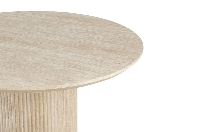 Uppveda Runt Matbord 120 cm med Travertinutseende - Beige - Möbler - Bord & matgrupper - Matbord & köksbord