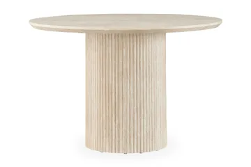 Uppveda Runt Matbord 120 cm med Travertinutseende - Beige - Möbler - Bord & matgrupper - Matbord & köksbord