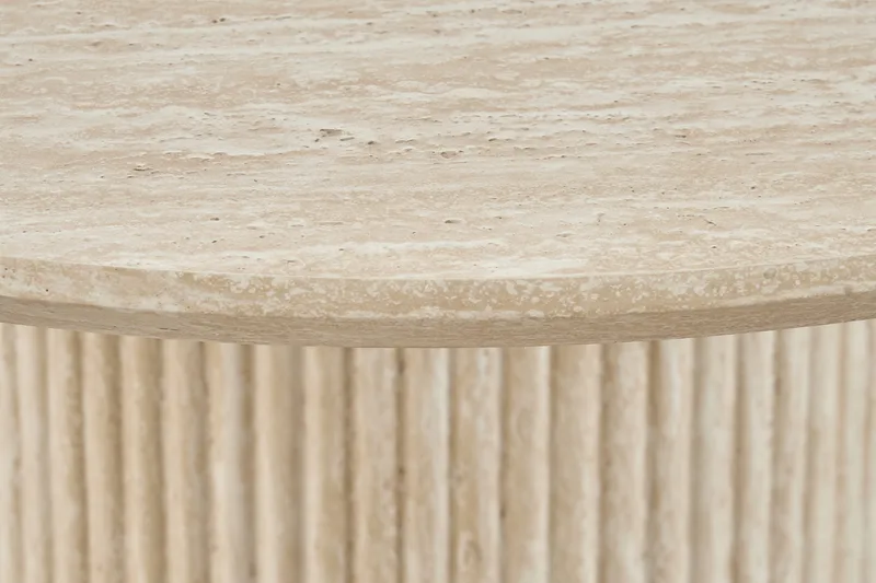 Uppveda Runt Matbord 120 cm med Travertinutseende - Beige - Möbler - Bord & matgrupper - Matbord & köksbord