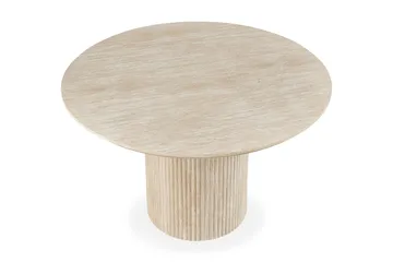 Uppveda Runt Matbord 120 cm med Travertinutseende - Beige - Möbler - Bord & matgrupper - Matbord & köksbord