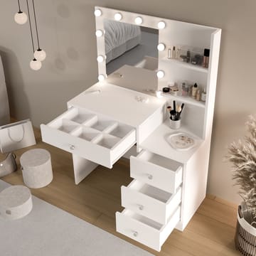 Uvero Sminkbord 69,4x135x40 cm - Vit - Möbler - Bord & matgrupper - Sminkbord & toalettbord