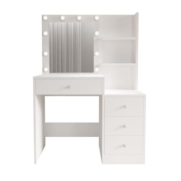 Uvero Sminkbord 69,4x135x40 cm - Vit - Möbler - Bord & matgrupper - Sminkbord & toalettbord